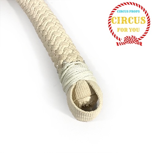 White hanging rope for aerial hoop with one fastening (cotton/26мм) -  Circus For You