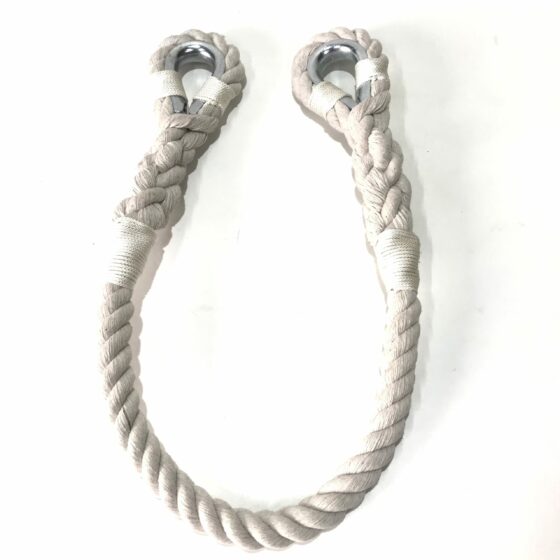 White hanging rope for aerial hoop with one fastening (cotton/26мм) -  Circus For You