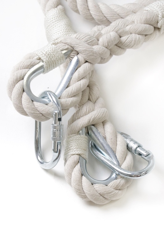White hanging rope for aerial hoop with one fastening (cotton/26мм) -  Circus For You