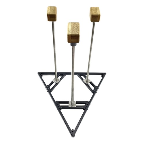 Handstand canes on collapsible triangular platform