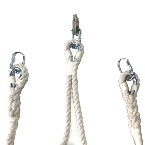 White hanging rope for aerial hoop with one fastening (cotton/26мм) -  Circus For You